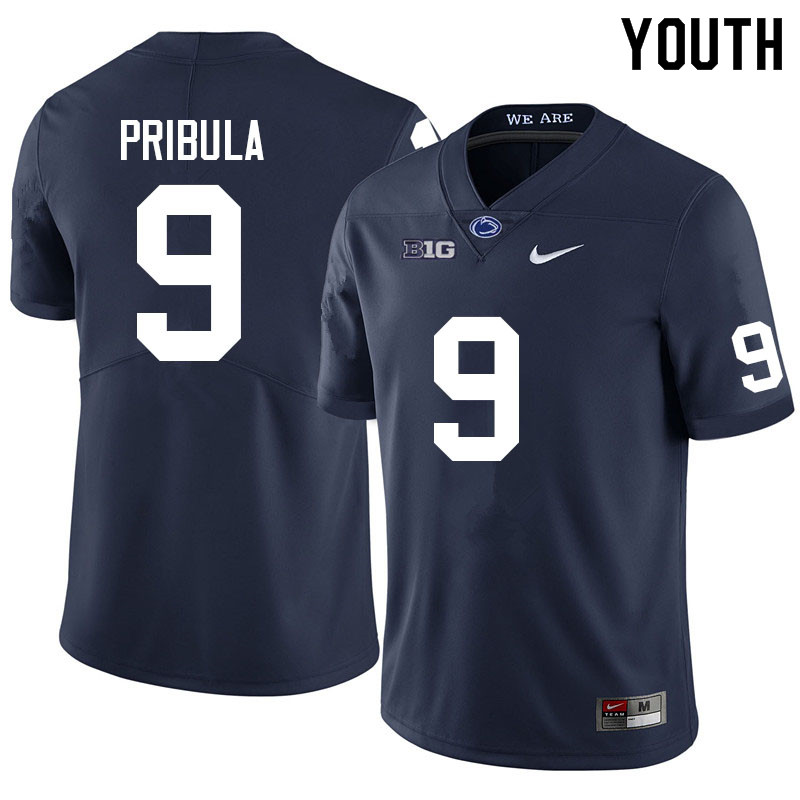 Youth #9 Beau Pribula Penn State Nittany Lions College Football Jerseys Sale-Navy